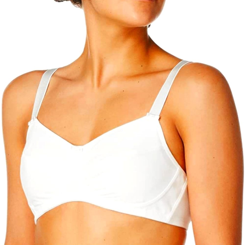 Amoena wire free bra 40D new white style Ruth 100% cotton